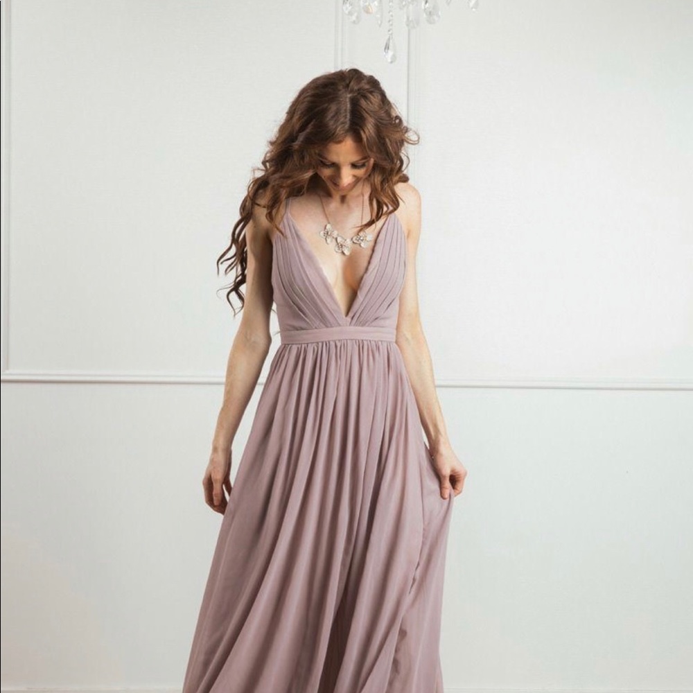 Adrienne Pleat Detail Maxi Dress